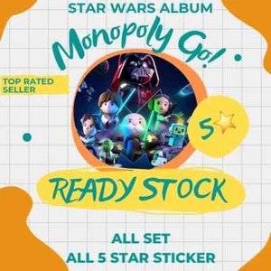 CHEAPEST !!! MONOPOLY_GO_STAR_WARS STICKERS 5⭐️ All Stickers Available 💯 - Picture 1 of 5