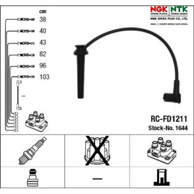 Juego de cables de encendido NGK 1644 para Ford Cougar Mondeo III Foto 1 de 2