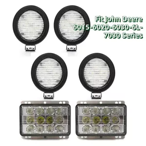 Kit de luz LED Fit John Deere 6015-6020-6030-6L-7030 serie 6 luces - Imagen 1 de 9