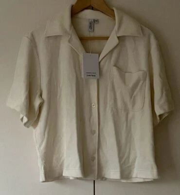 & OTHER STORIES FRENCH TERRY COTTON BEACH BOXY SHIRT - OFF WHITE SIZE S *RRP £45 - Image 1 of 4