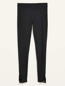 Old Navy NWT Size XS Woman / 18+ Youth Girl Black Trendy Lattice Ankle Leggings - Picture 1 of 8