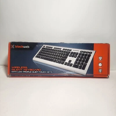 BLACKWEB WIRELESS SILENT KEYBOARD SILVER NO DONGLE BWC17O005 - Image 1 of 4