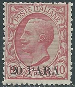 1908 LEVANTE COSTANTINOPOLI SECONDA EMISSIONE 20 PA SU 10 CENT MNH ** - RA30-6 - Picture 1 of 1