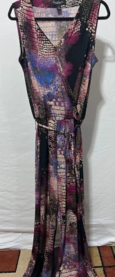 Gloria Vanderbilt Mujer 8 Mono Pantalones Mameluco Azul Púrpura Pantalones Tejidos Líquidos Foto 1 de 4