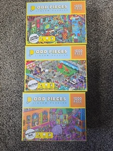 Odd Pieces Jigsaw Puzzle Series 2 Bundle 3 Puzzles. 1000 Piece Each - Picture 1 of 4