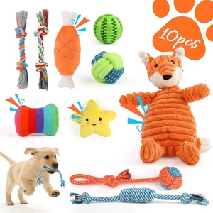 Juguetes para perros pequeños, paquete de 10 juguetes para masticar cachorros para la dentición y el entrenamiento con - Imagen 1 de 12