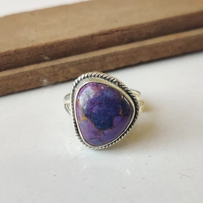 Anillo Turquesa Cobre Púrpura Plata de Ley 925 Anillo Regalo Aniversario PG8591 Foto 1 de 4
