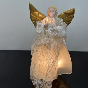 Vintage 80er Ani-Mates animierter Engel Christbaumspitze VIDEO blond gold in Box - Bild 1 von 7