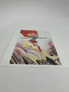 Mike Maihack 2016 Aquarell DC Original Kunst Super Girl schneller Versand - Bild 1 von 8
