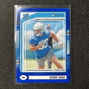 Sione Vaki Blue Rated Rookie Press Proof 2024 Panini Donruss Detroit Lions - Picture 1 of 2