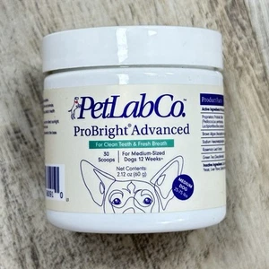 PetLab Co ProBright ADVANCED Dental Powder MEDIUM Dogs 30 Scoops Clean Teeth - Picture 1 of 6