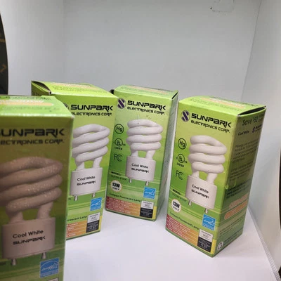 13 watt Twist and Lock Spiral CFL Light Bulb 13W watt = Sunpark Electronics 4pk  - Image 1 of 4