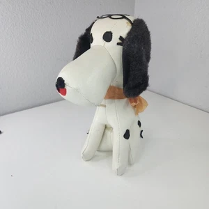Vintage Snoopy Plush Japan Naugahyde Leather Sawdust Filled 9” Peanuts No Tag - Picture 1 of 10