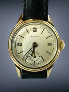 Orologio Tiffany & Co X Movado rotondo sub secondo carica manuale cassa oro raro - Foto 1 di 15