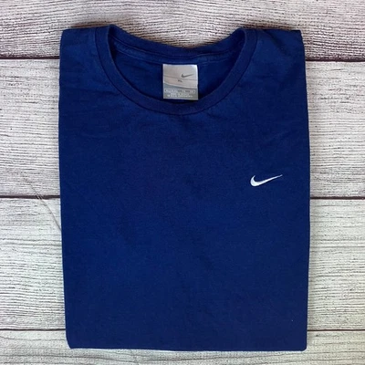 Vintage 1990s Nike Silver Tag Navy Blue Essential T-shirt size YOUTH XL - Image 1 of 4