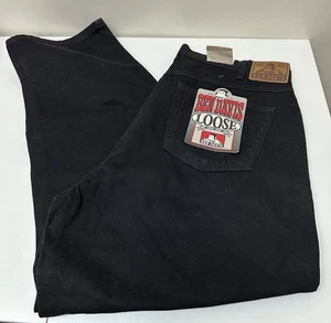 Vtg Ben Davis Loose Black Denim Baggy Skate Jeans Men 40 X 30 Made USA NEW NOS - Picture 1 of 11