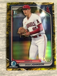 2024 Bowman Draft Chrome Yellow Lunar Crater Refractor 44/75 Ryan Johnson - Picture 1 of 7