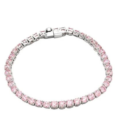 Swarovski Matrix Pink Rhodium Plated Tennis Bracelet - Image 1 of 4