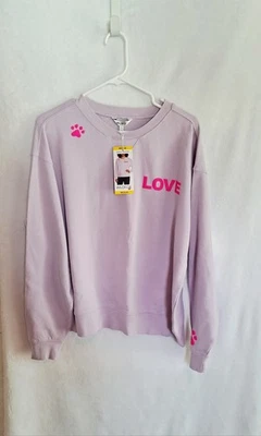 Sudadera Wildfox 'DOGS LOVE ME' NUEVA CON ETIQUETAS $108 púrpura claro talla mediana 100 % algodón  Foto 1 de 4
