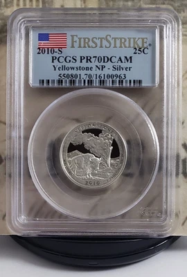 2010-S Yellowstone NP - Silver Proof Quarter - PCGS PR70DCAM FS - Nice! 0963 - Image 1 of 4