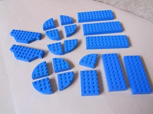 LEGO 19 dicke Bauplatten blau 4x12 4x10 4x4 Rundstein 6212 4202 2577 30181 - Imagen 1 de 4