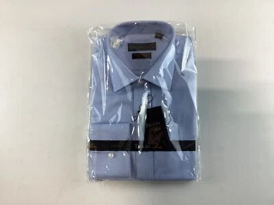 Camisa de vestir de algodón con botones manga larga a rayas azul blanco Tiglio Lux para hombre NUEVA Foto 1 de 4