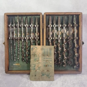 Irwin 13 Pc 1952 Borchest Hand Drill Auger Bit Set 1/4” to 1” Carpenter Set - Picture 1 of 14