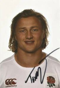 ENGLAND & SALE SHARKS RUGBY UNION: TOMMY TAYLOR SIGNED 6x4 PORTRAIT PHOTO+COA - Picture 1 of 1