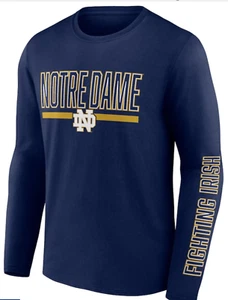 Notre Dame Men’s Long Sleeve T Shirt Size Medium Blue - Picture 1 of 4