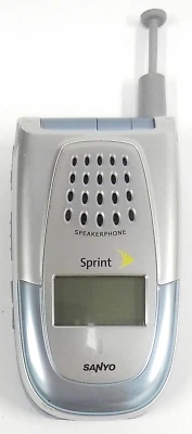Sanyo SCP-2400 - Ice Blue and Silver ( Sprint ) Rare Flip Phone - No Back - Image 1 of 3