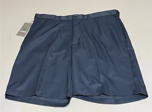 NWT HAGGAR Men's 38 Cool 18 Blue Shorts Expandable Waist Stretch Quick Dry Flat - Picture 1 of 9