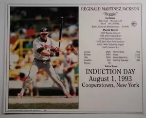 1993 REGGIE JACKSON HALL OF FAME INDUCTION DAY CARD #2 - Foto 1 di 1