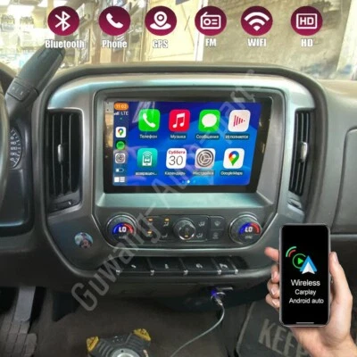 32GB For 2014 2015 2016 Chevrolet Silverado 1500 Carplay Android 13 Radio GPS FM - Image 1 of 4