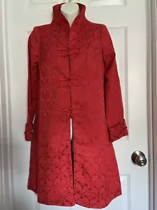 Chinese Long Cheongsam Women Silk Satin Maxi Long Coat M - Picture 1 of 8