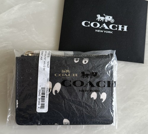 PORTACHIAVI COACH DISNEY SPOOKY EYES NERO MULTI MINI ID CUSTODIA SOTTILE NUOVO CON ETICHETTE 73757