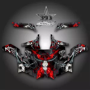 Polaris RZR 900 XP UTV Wrap Graphics Decal Kit 2011-2014 Skull Rider Red - Picture 1 of 1