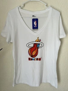NWT Miami Heat Store Women’s V Neck T Shirt By New Era: Size L - Picture 1 of 5