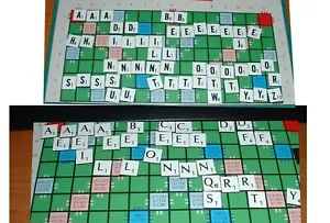 4 TILES FOR 99p REPLACEMENT TILE TRAVEL SCRABBLE MAGNETIC SPARES BLACK & WHITE - Picture 1 of 1