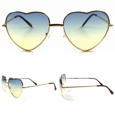 Классические модные винтажные зеленые и желтые линзы ретро в форме сердца женские солнцезащитные очки - Изображение 1 из 4