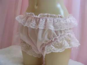 sissy sheer delicate pink chiffon panties mens lingerie knickers all sizes - Picture 1 of 2