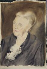 Kurt Voss (1892-1967) Ältere Dame Lavierte Tuschpinselzeichnung Signiert ca 1930