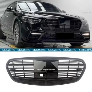 For 2021-2024 Mercedes-Benz W223 S500 S580 Front Bumper Grille Gloss Black Grill - Picture 1 of 23