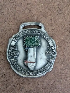 1884-1909 25th Anniversary Kalamazoo Michigan RARE Medal Pocket Watch Fob - Picture 1 of 5