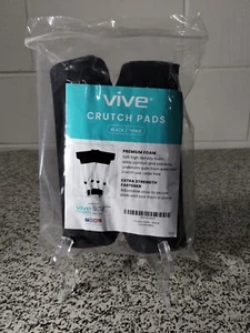 Vive Crutch Pads Adults Underarm Pads & Hand Grips - Black - Picture 1 of 3