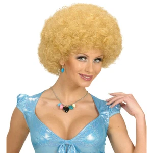 Blonde 70er Jahre Afro Locken Perücke Afroperücke Lockenperücke Unisex blond - Bild 1 von 2