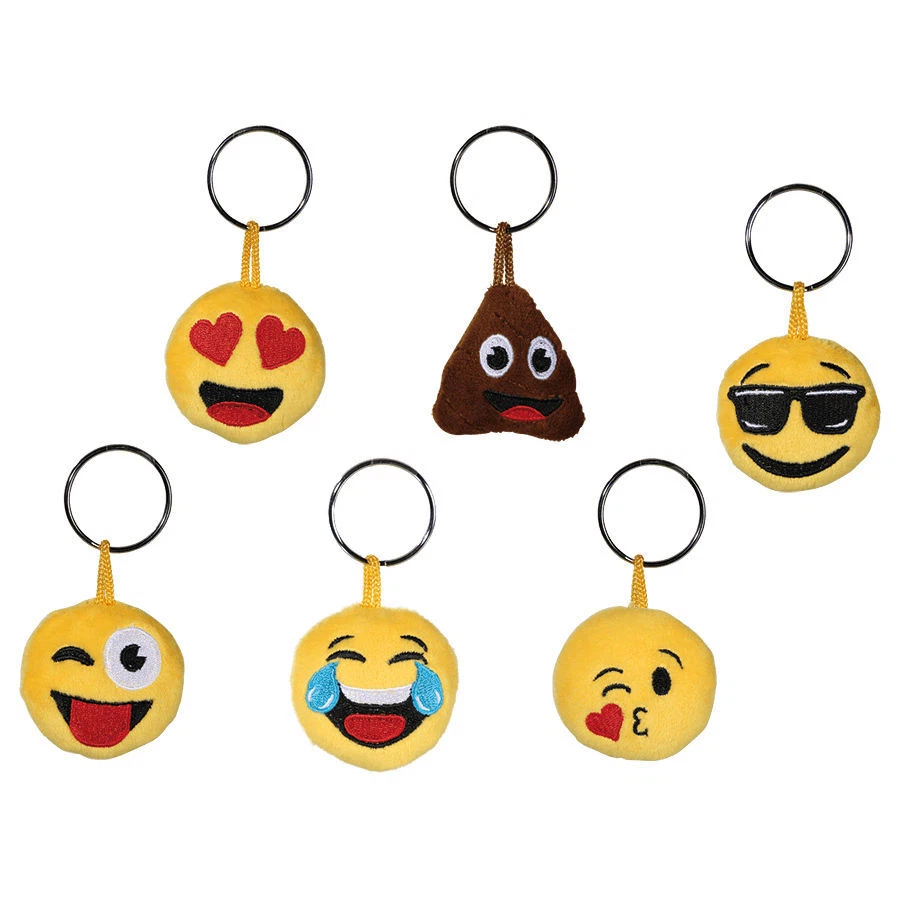 Schlüsselanhänger mit Plüsch Gesicht Emoji Emoticon Smiley Anhänger