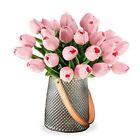 30pcs Real Touch Tulips PU Artificial Flowers, Fake Tulips Flowers Baby Pink