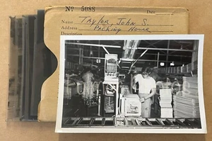 Foto de prensa de colección en blanco y negro de los años 50 y 7 negativos John Taylor PRODUCE CASA DE EMBALAJE DE CÍTRICOS - Imagen 1 de 16
