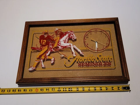 Vintage Florida State Seminoles Kelly Lowery Osceola Wall Clock #12 QB FSU Rare! Cover
