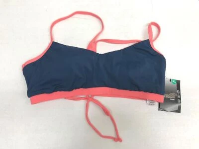 Top de bikini deportivo reversible con cordones Avia, azul/coral, XL Foto 1 de 2